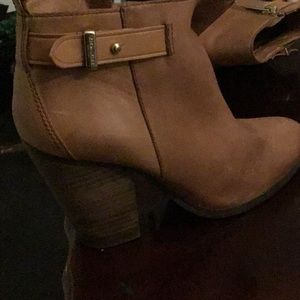 Coach chunky heel boots tan 5.5